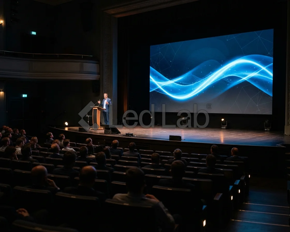 Teatro: Pantalla de fondo para conferencias
