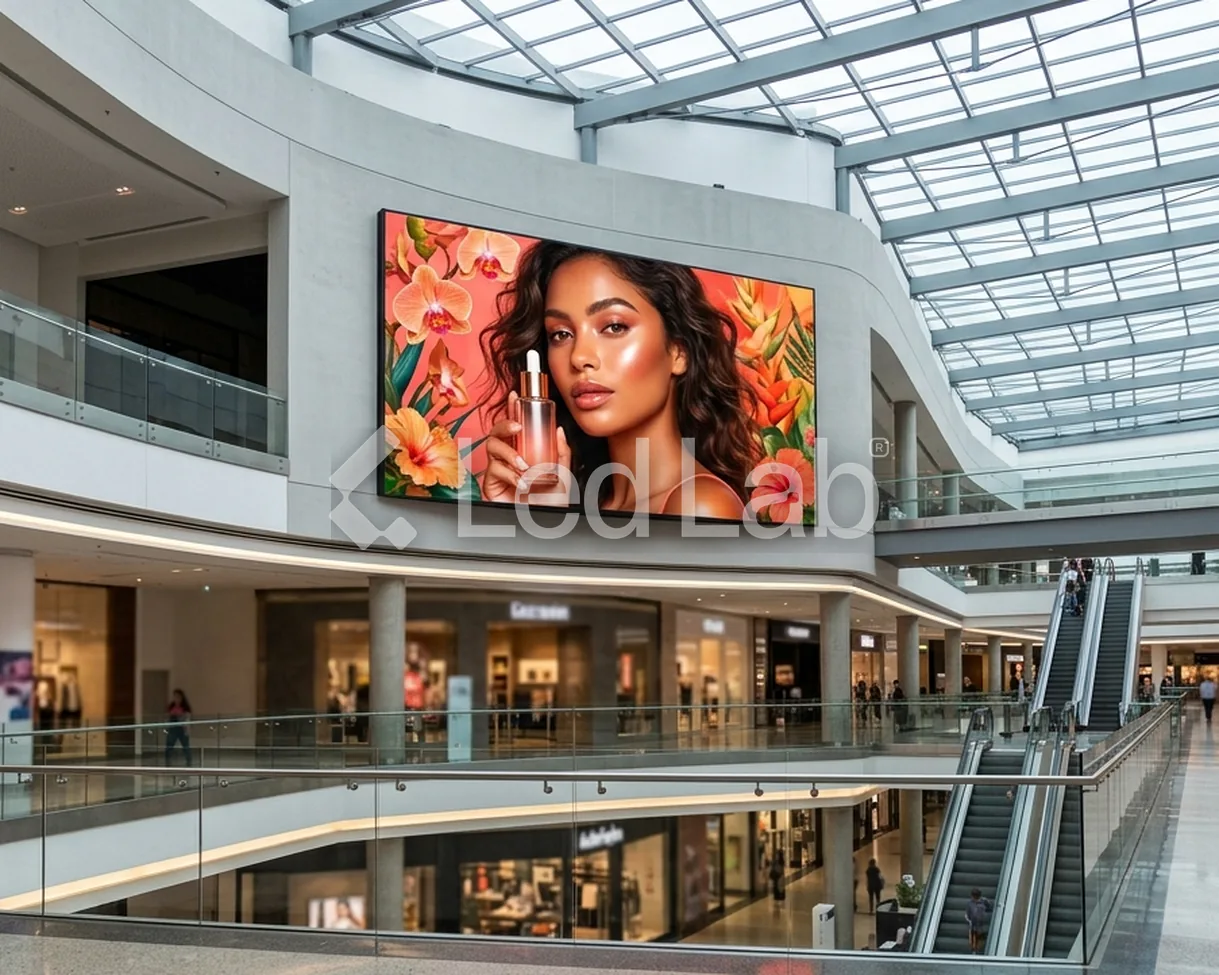 Centro comercial: Pantalla en el atrio
