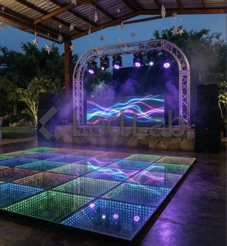 Fiesta: Pantalla, pista LED y estructura
